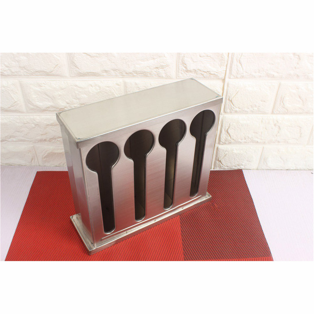 SOGA 2X Stainless Steel Buffet Restaurant Spoon Utensil Holder Storage Rack 4 Holes - Cafe Supply