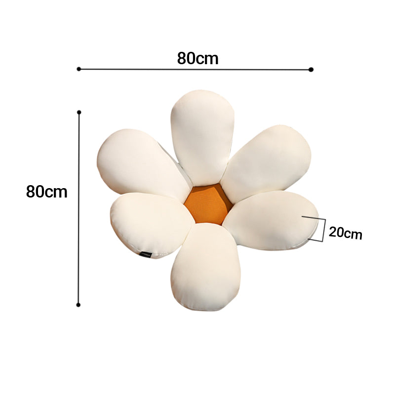 SOGA 2X White Daisy Flower Shape Cushion Soft Leaning Bedside Pad Floor Plush Pillow Home Decor - Cafe Supply