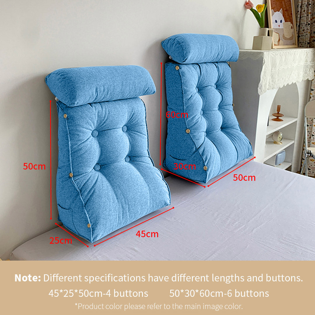 SOGA 2X 45cm Blue Triangular Wedge Lumbar Pillow Headboard Backrest Sofa Bed Cushion Home Decor - Cafe Supply