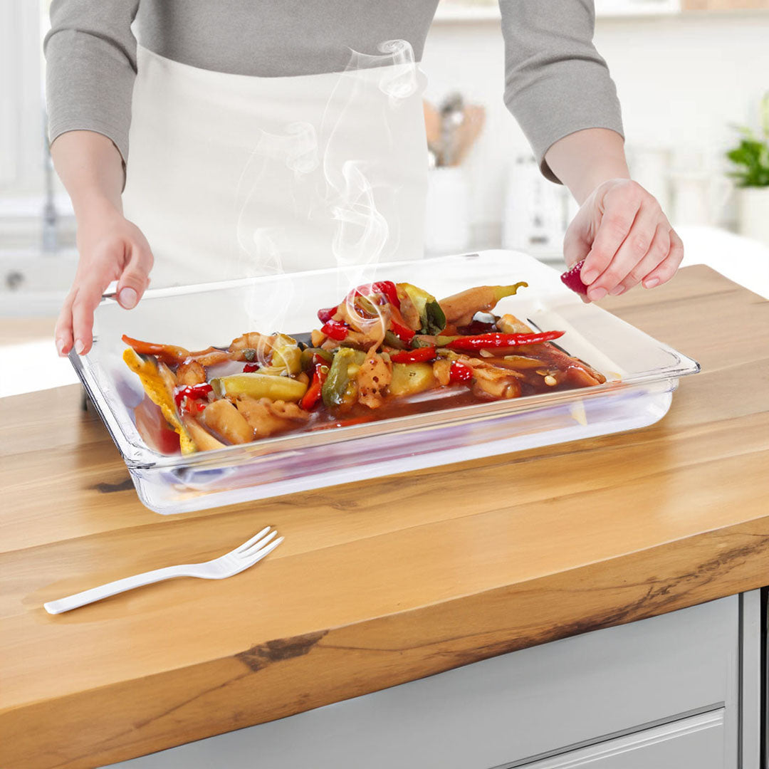 SOGA 65mm Clear Gastronorm GN Pan 1/1 Food Tray Storage Bundle of 6 - Cafe Supply