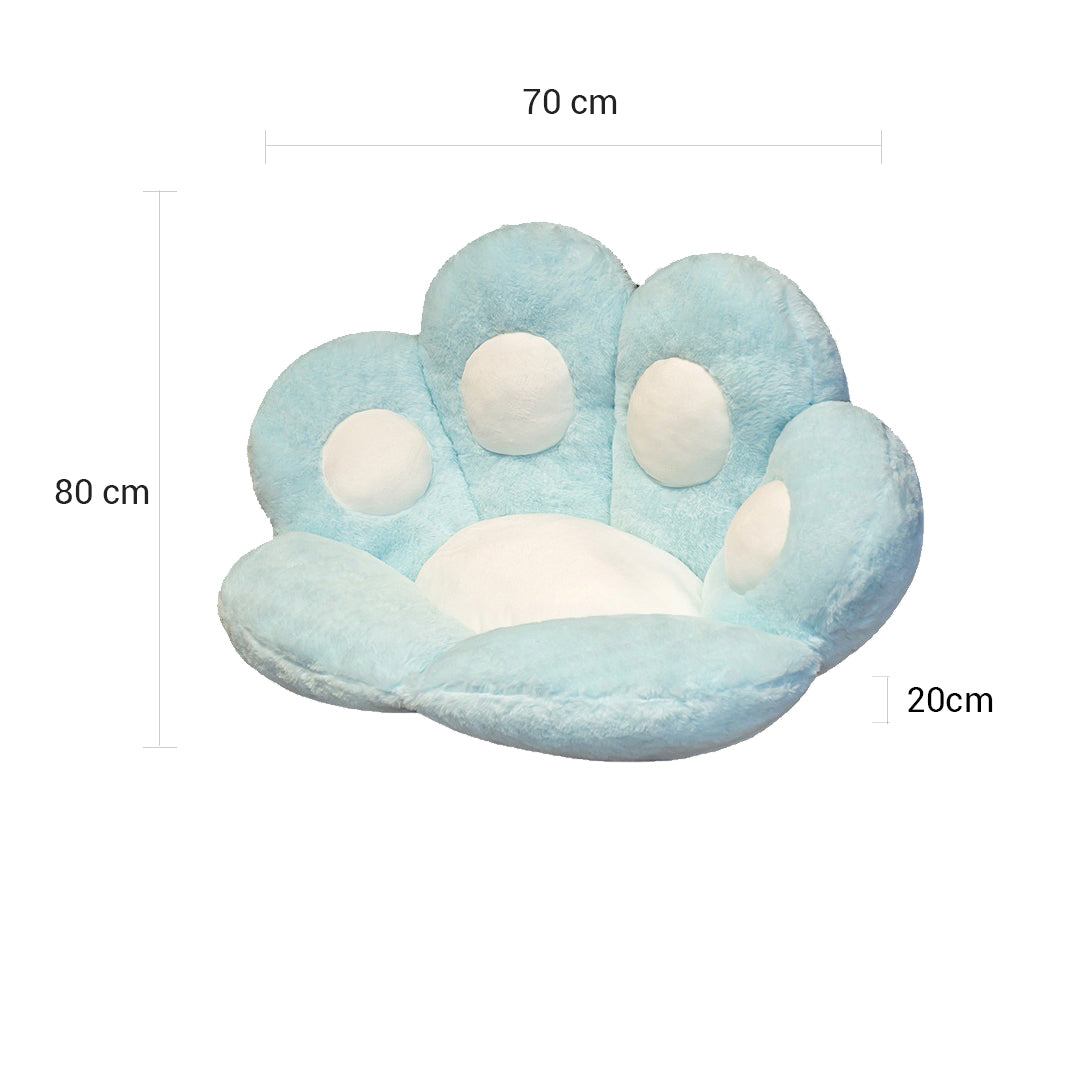 SOGA 2X Blue Paw Shape Cushion Warm Lazy Sofa Decorative Pillow Backseat Plush Mat Home Decor - Cafe Supply