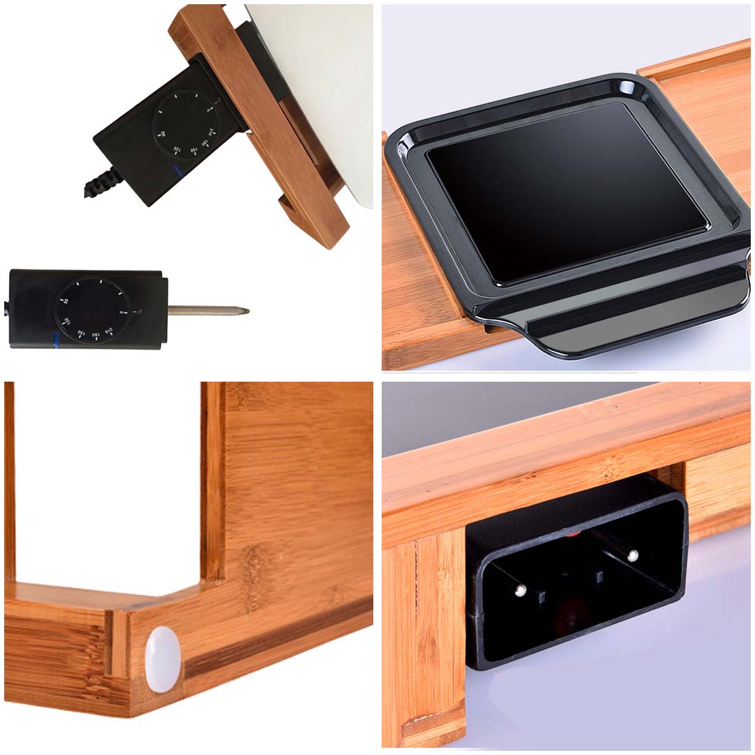 SOGA 2X Electric Ceramic BBQ Grill Non-stick Surface Hot Plate for Indoor & Outdoor White - Cafe Supply