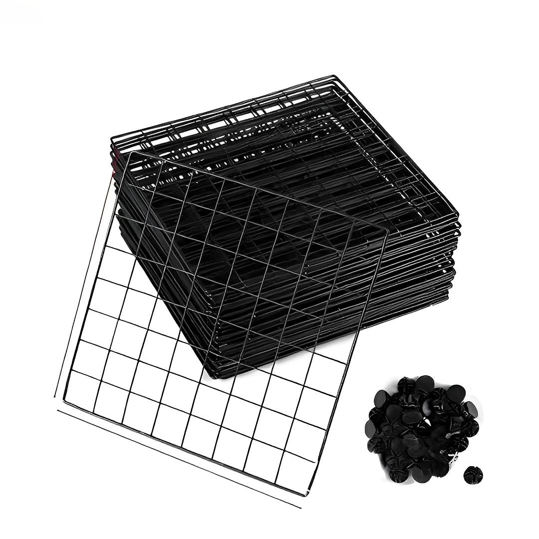 SOGA 2X Black Portable 4-Cube 2 Column Storage Organiser Foldable DIY Modular Grid Space Saving Shelf - Cafe Supply
