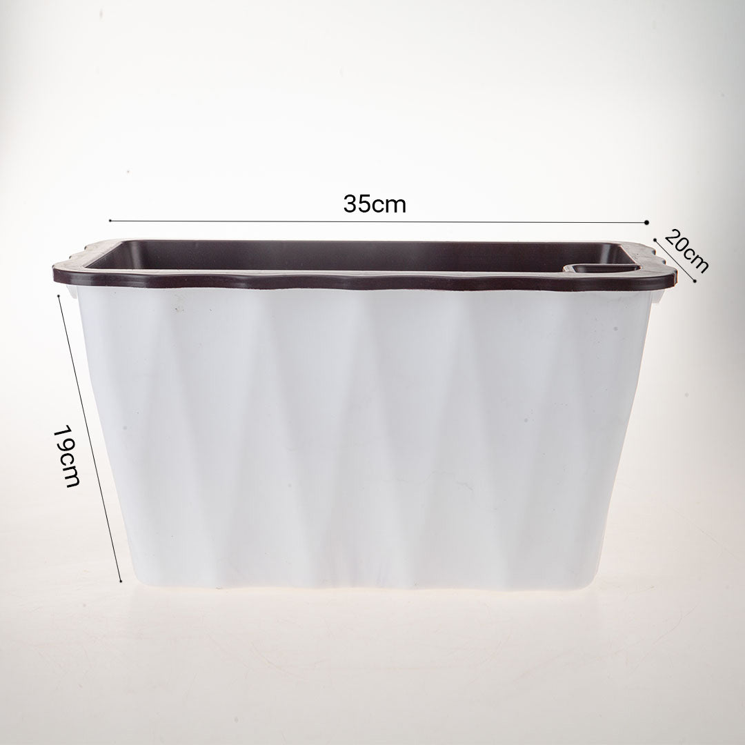 SOGA 2X 35cm Small White Rectangular Flowerpot Vegetable Herb Flower Outdoor Plastic Box Garden Decor - Cafe Supply