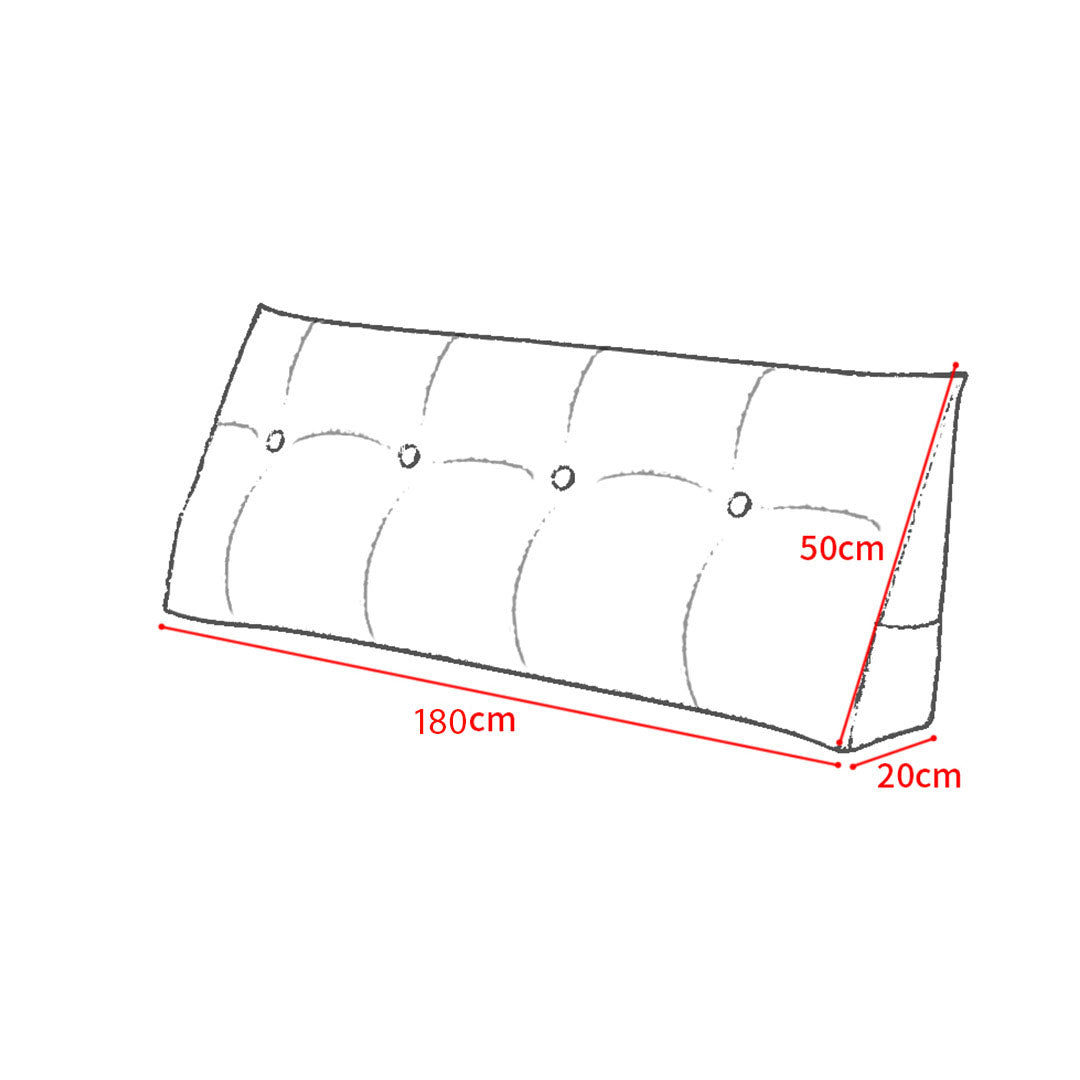SOGA 2X 180cm Grey Triangular Wedge Bed Pillow Headboard Backrest Bedside Tatami Cushion Home Decor - Cafe Supply