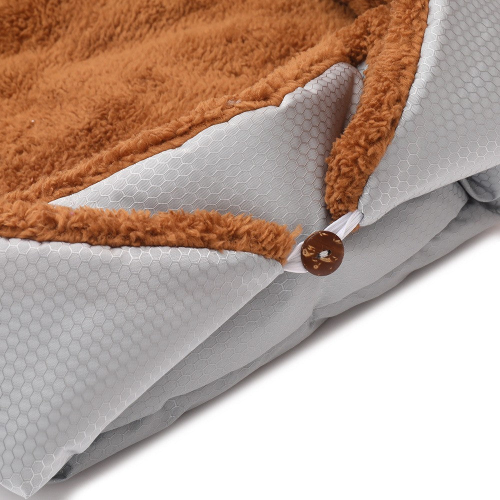 SOGA 2X Silver Dual-purpose Cushion Nest Cat Dog Bed Warm Plush Kennel Mat Pet Home Travel Essentials - Cafe Supply