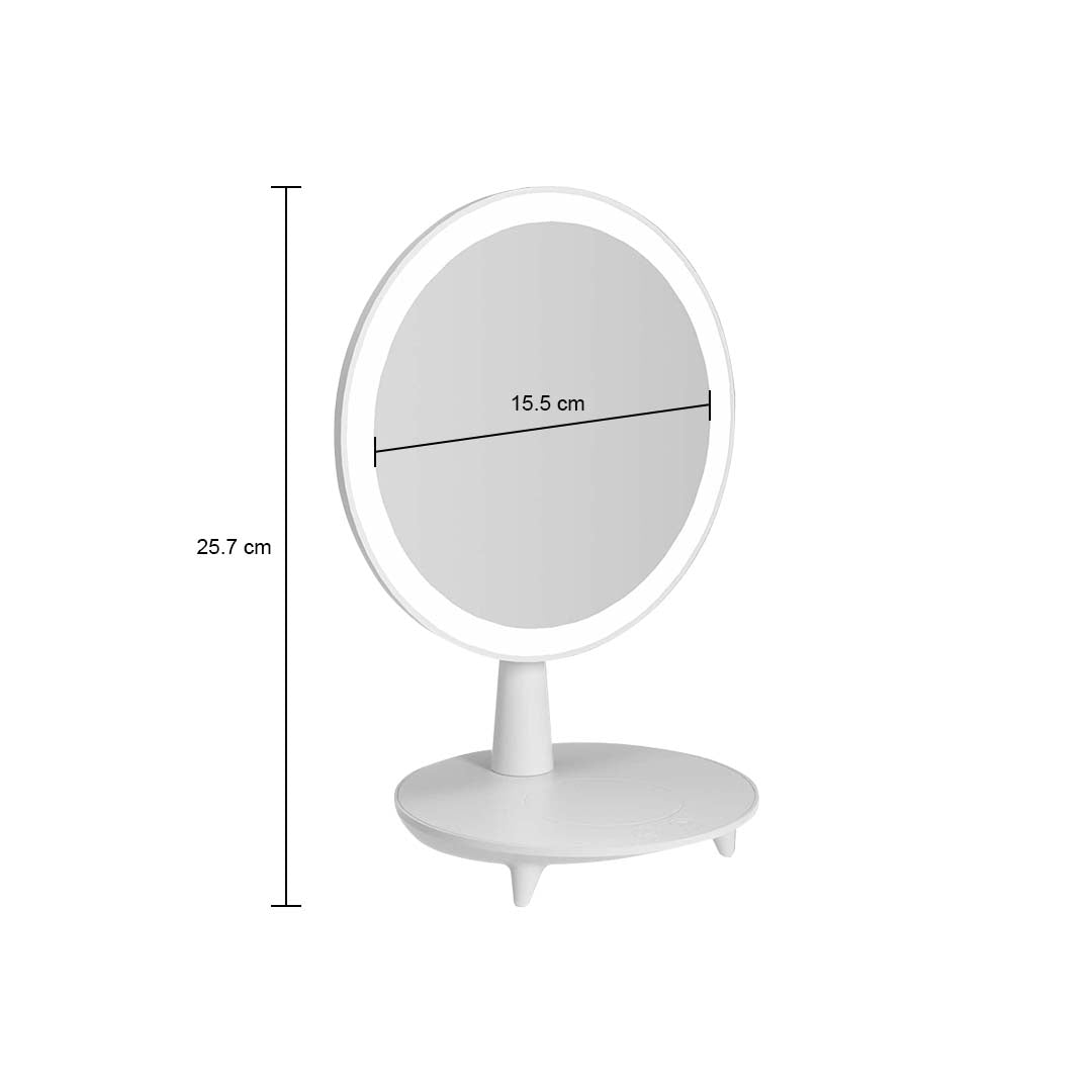 SOGA 2X Round White Rechargeable LED Light Makeup Mirror Tabletop Vanity Home Decor - Cafe Supply