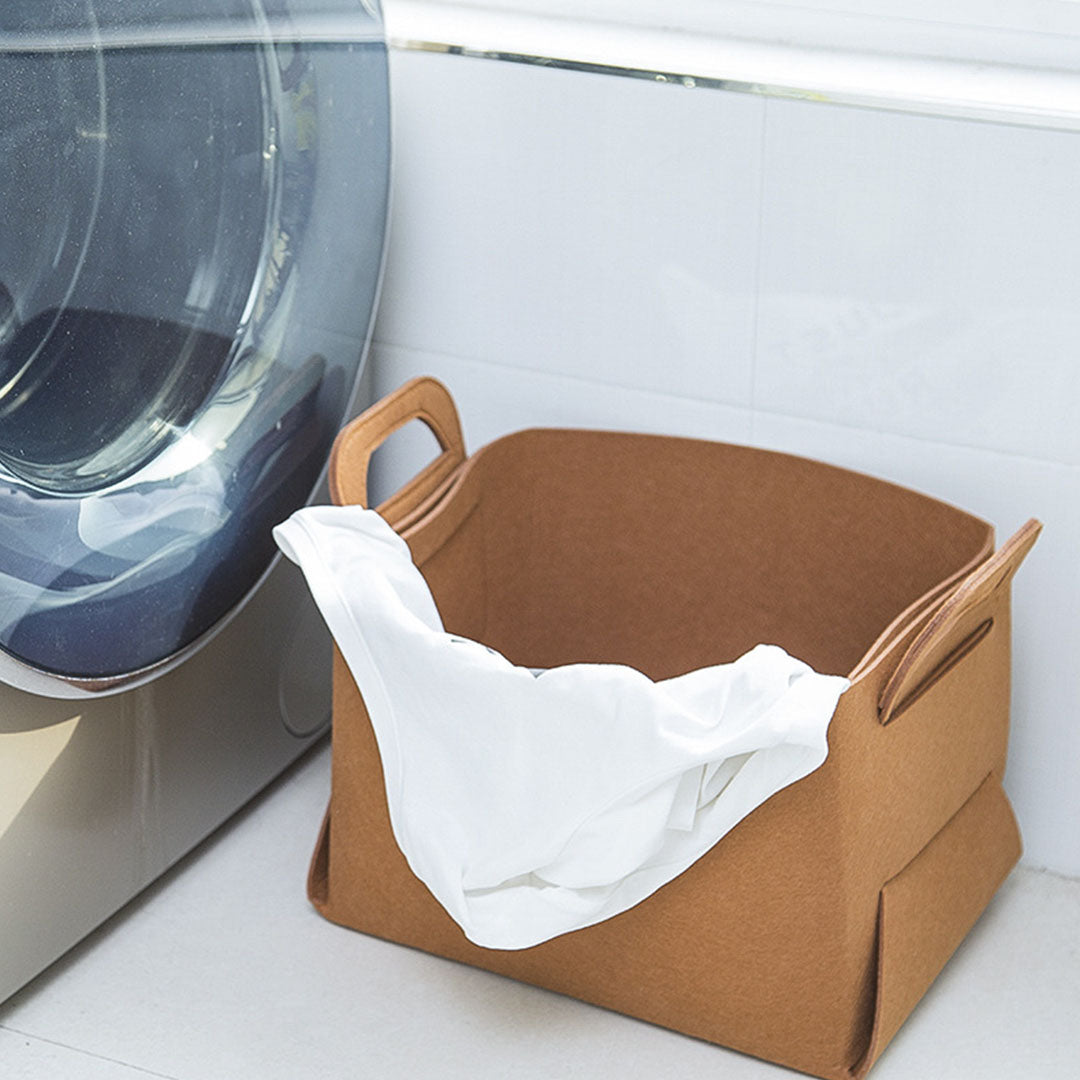 SOGA 4X Large Coffee Foldable Felt Storage Portable Collapsible Bag Home Office Foldable Organiser with Carry Handles - Cafe Supply