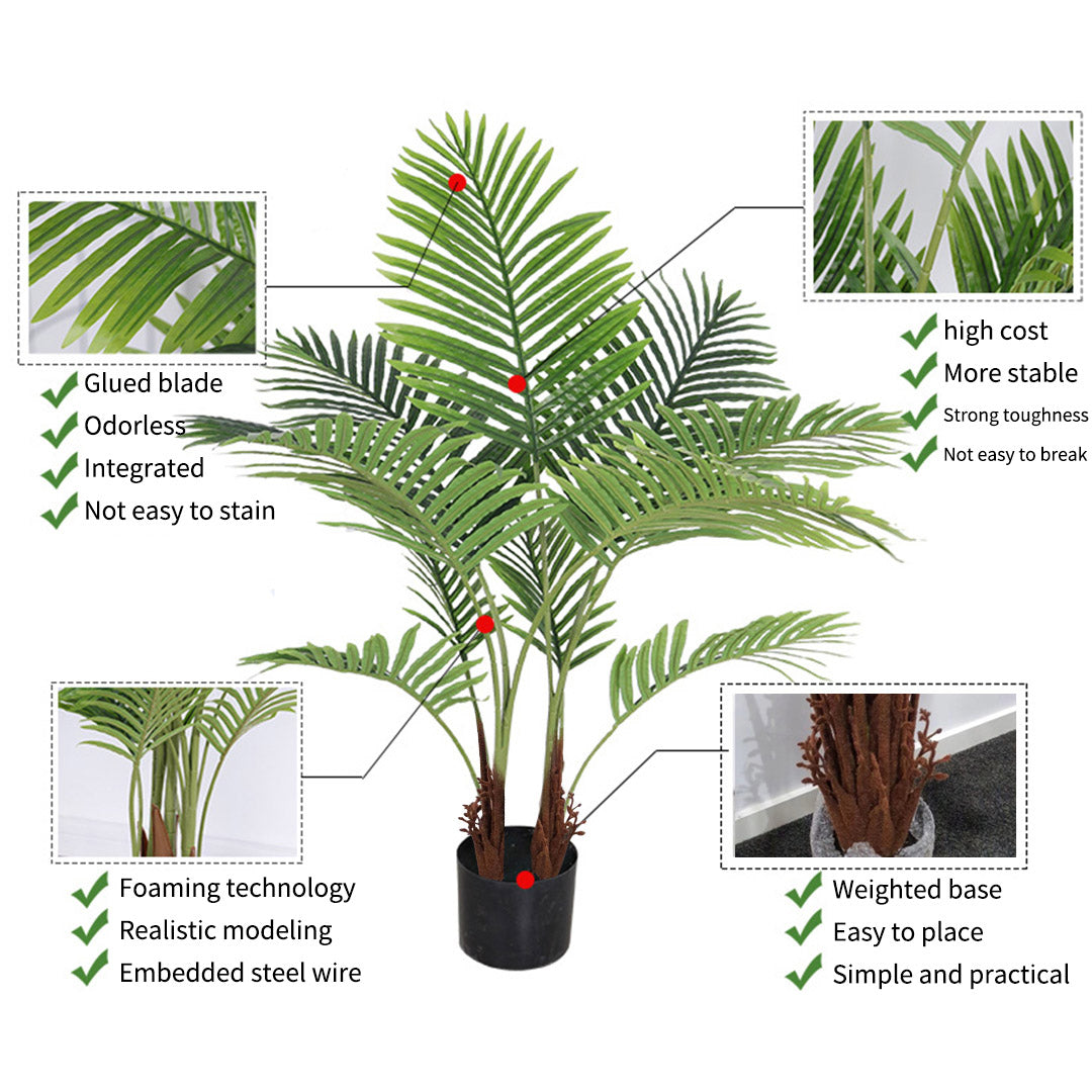 SOGA 4X 180cm Artificial Swallowtail Sunflower Fake Decoration Tree Flower Pot Plant - Cafe Supply