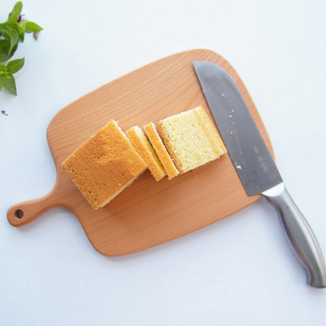 SOGA 33cm Brown Rectangle Wooden Serving Tray Chopping Board Paddle with Handle Home Decor - Cafe Supply