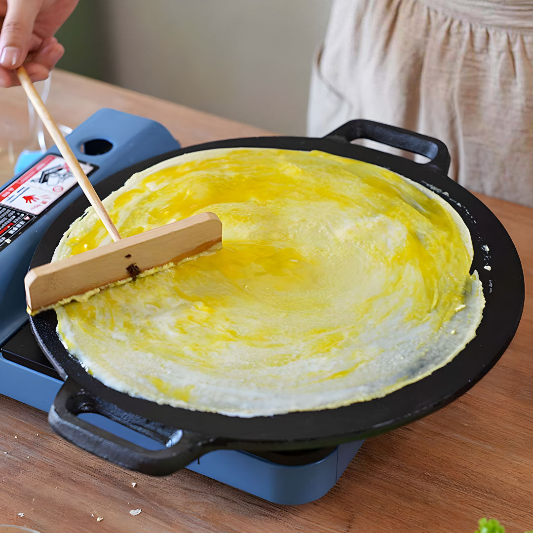 SOGA 37cm Cast Iron Induction Crepes Pan Baking Cookie Pancake Pizza Bakeware - Cafe Supply