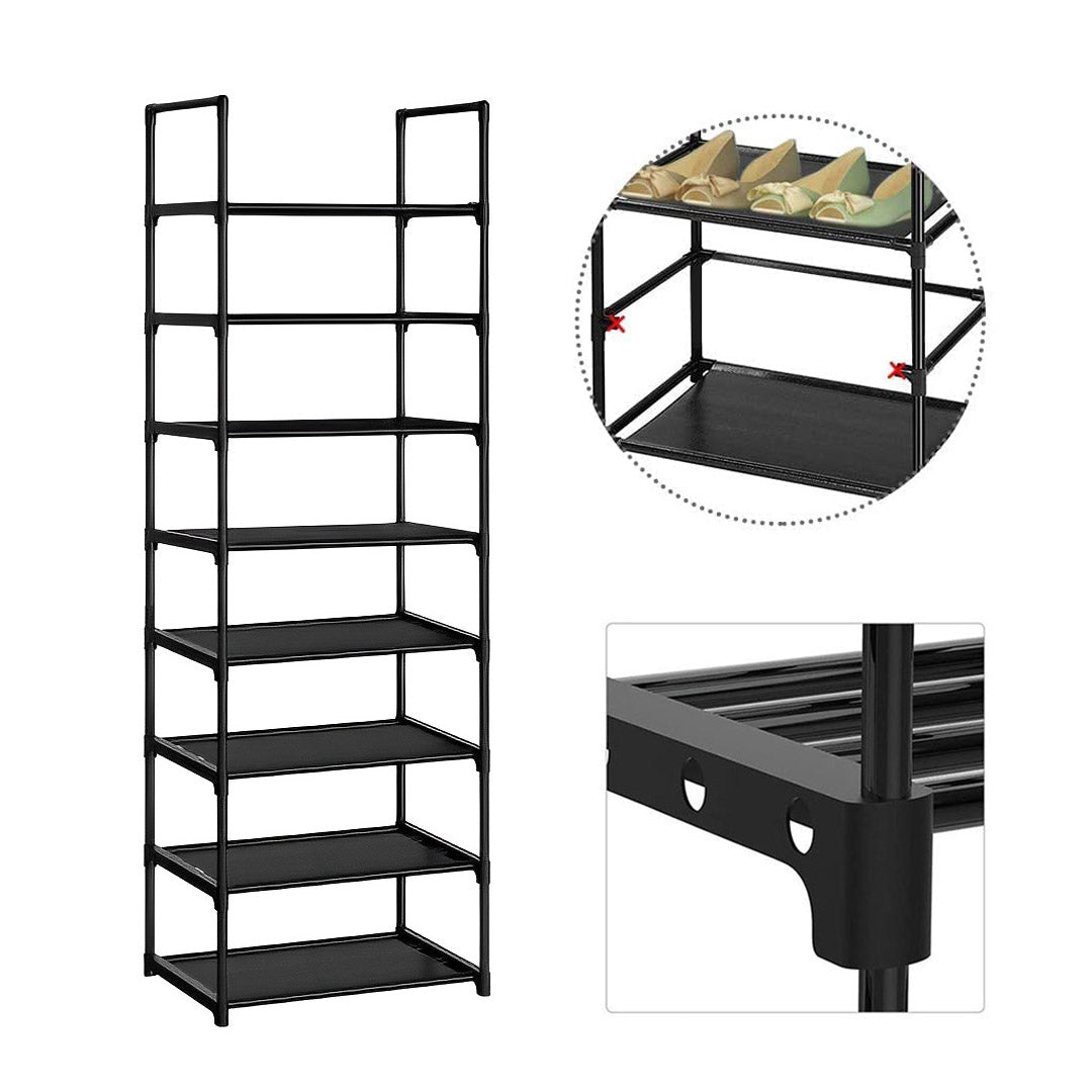 SOGA 2X 8 Tier Shoe Storage Shelf Space-Saving Caddy Rack Organiser with Handle - Cafe Supply