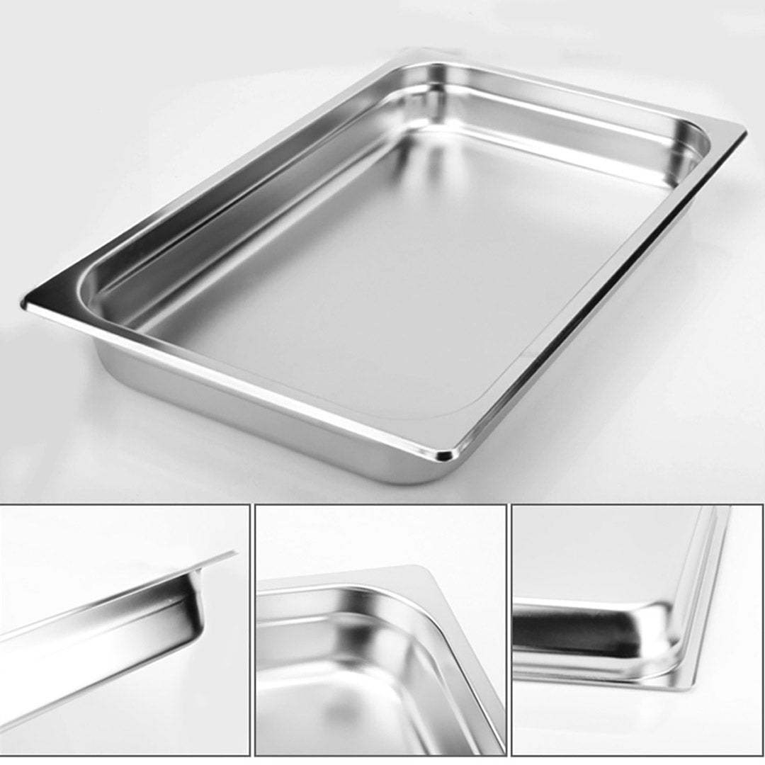 SOGA Gastronorm GN Pan Full Size 1/1 GN Pan 10cm Deep Stainless Steel Tray - Cafe Supply