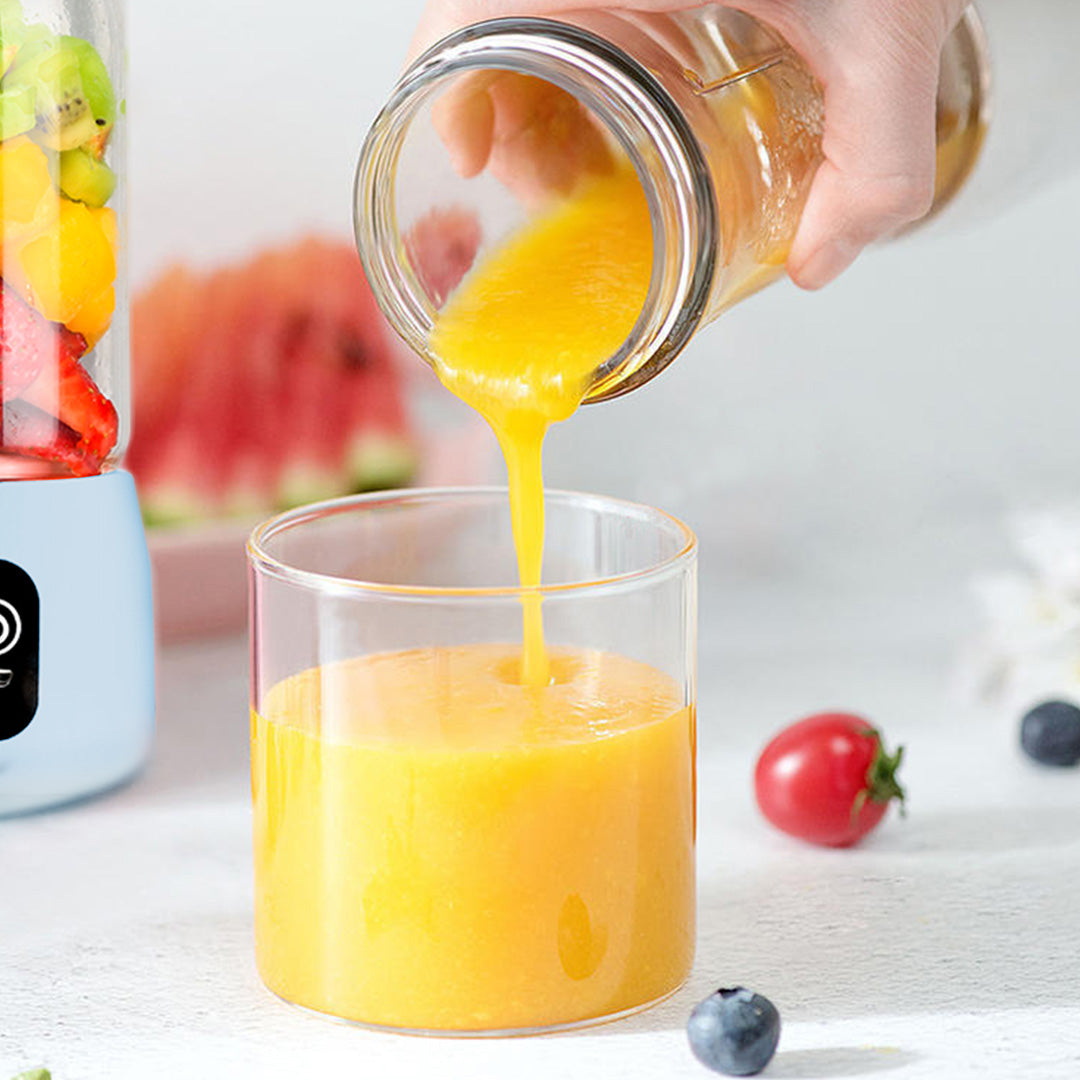 SOGA 2X Portable Mini USB Rechargeable Handheld Juice Extractor Fruit Mixer Juicer Blue - Cafe Supply