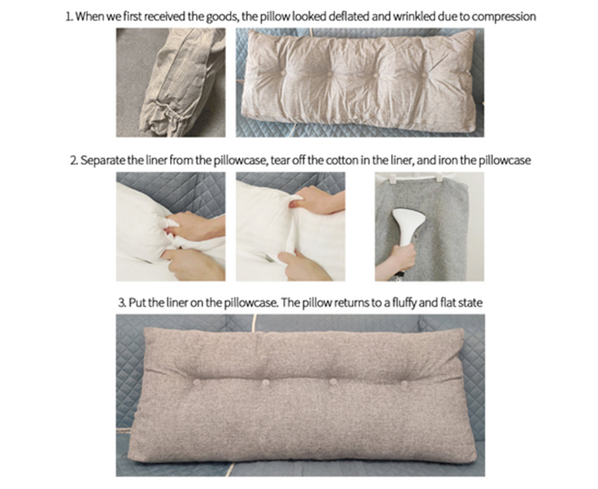 SOGA 150cm Silver Triangular Wedge Bed Pillow Headboard Backrest Bedside Tatami Cushion Home Decor - Cafe Supply