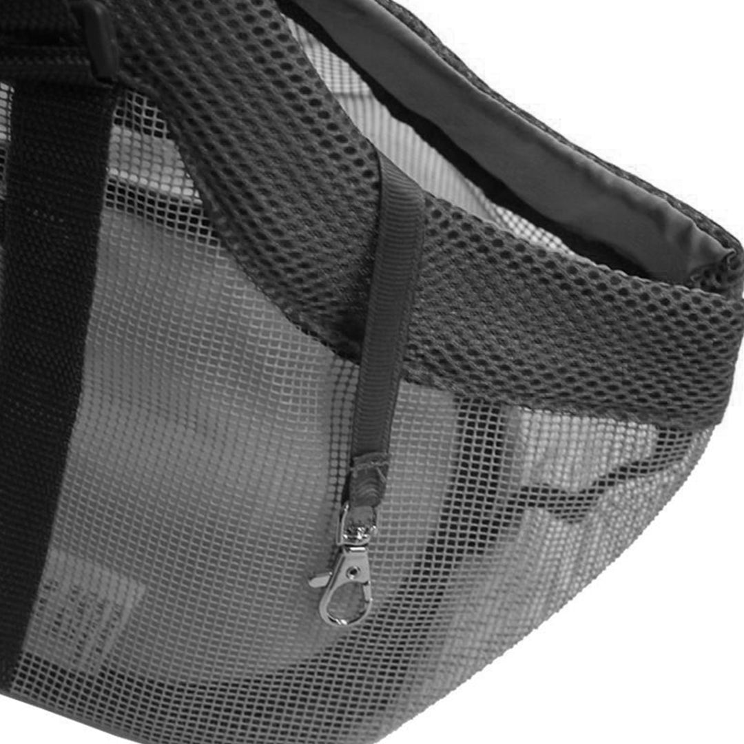 SOGA 2X Black Pet Carrier Bag Breathable Net Mesh Tote Pouch Dog Cat Travel Essentials - Cafe Supply