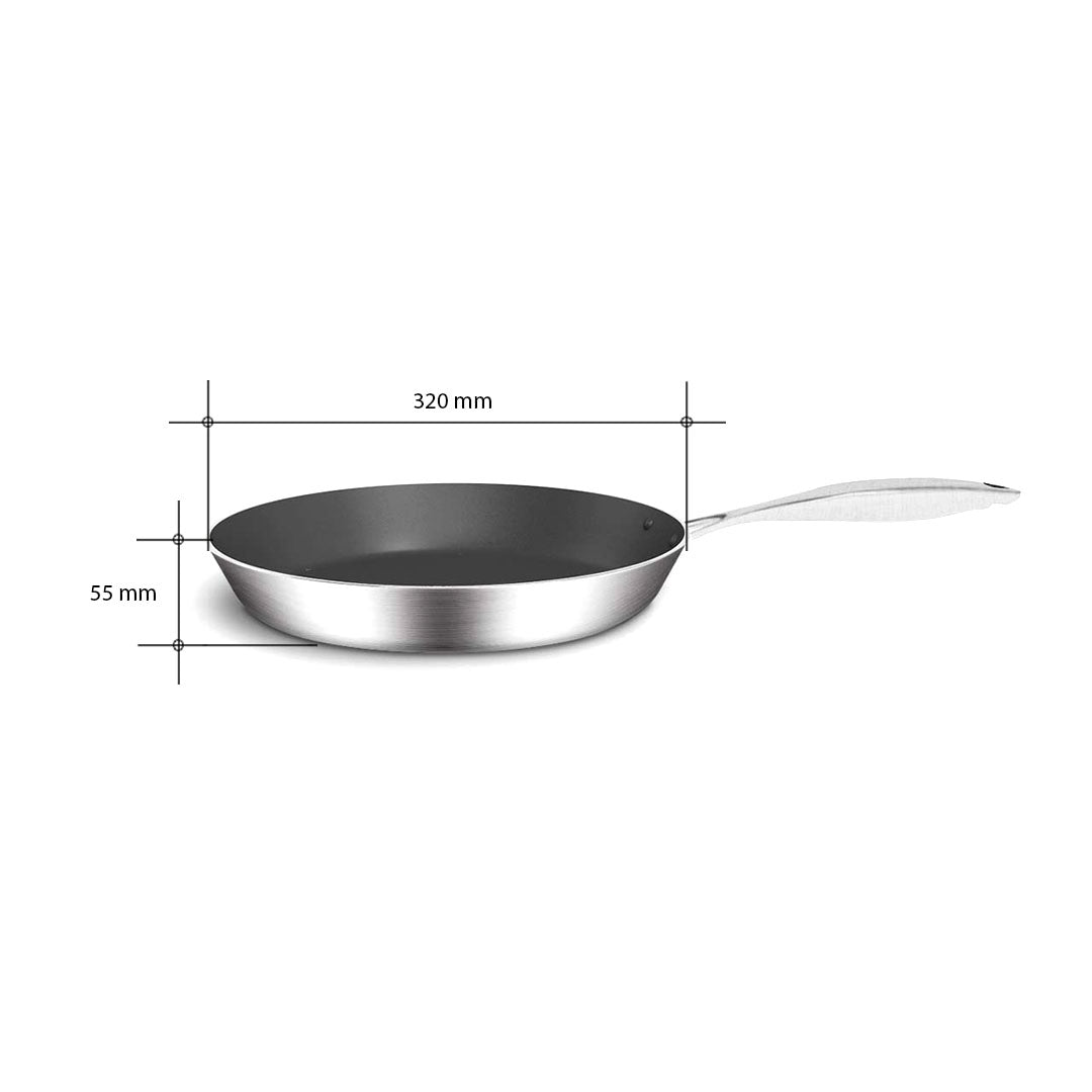 SOGA Stainless Steel Fry Pan 32cm Frying Pan Induction FryPan Non Stick Interior - Cafe Supply