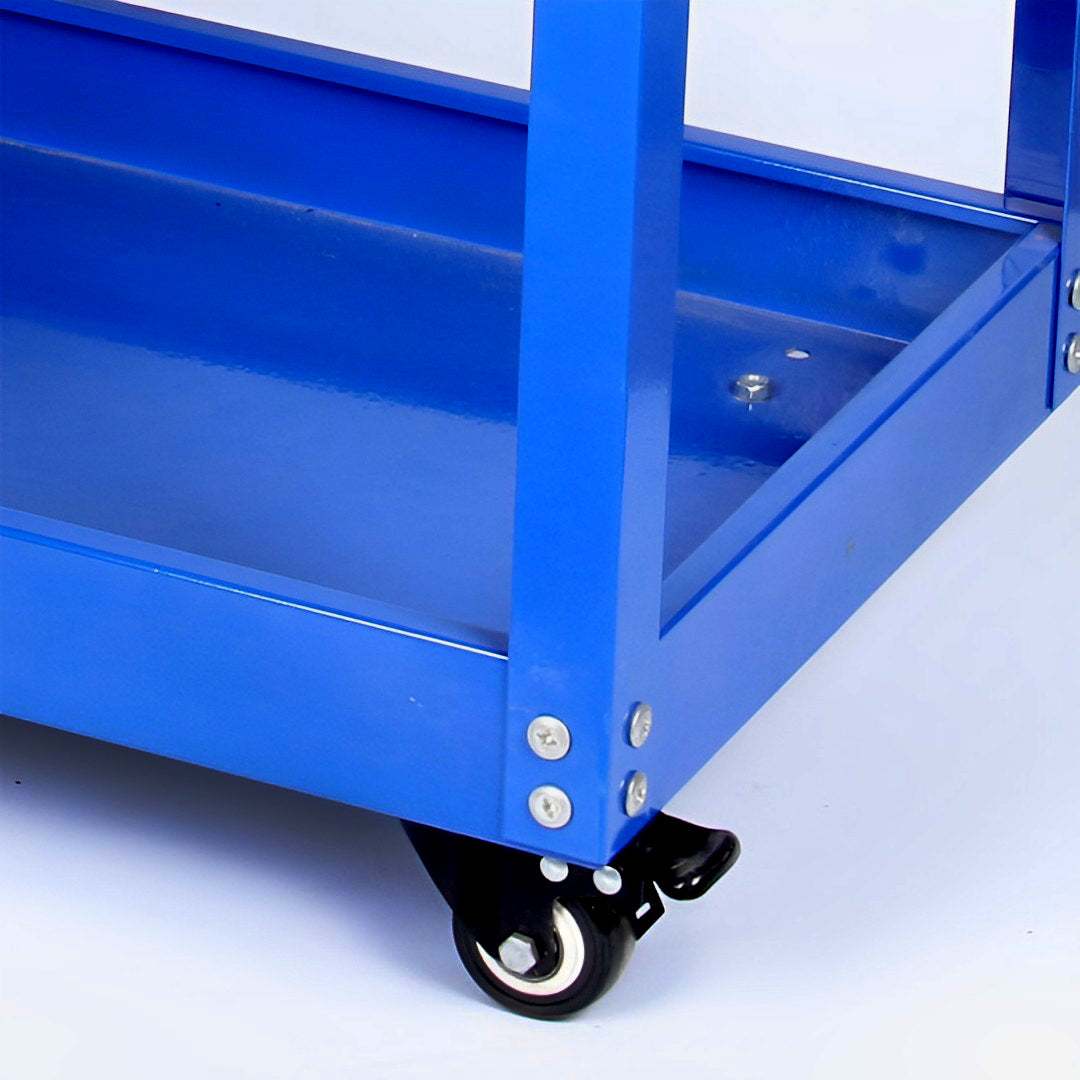 SOGA 3 Tier Tool Storage Cart Portable Service Utility Heavy Duty Mobile Trolley Blue - Cafe Supply