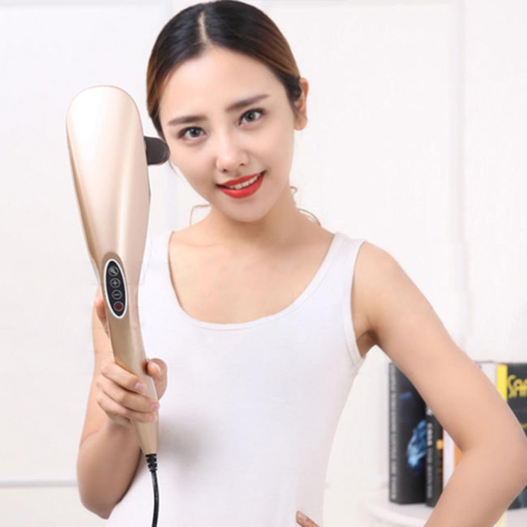 SOGA 6 Heads Portable Handheld Massager Soothing Stimulate Blood Flow Shoulder Gold - Cafe Supply