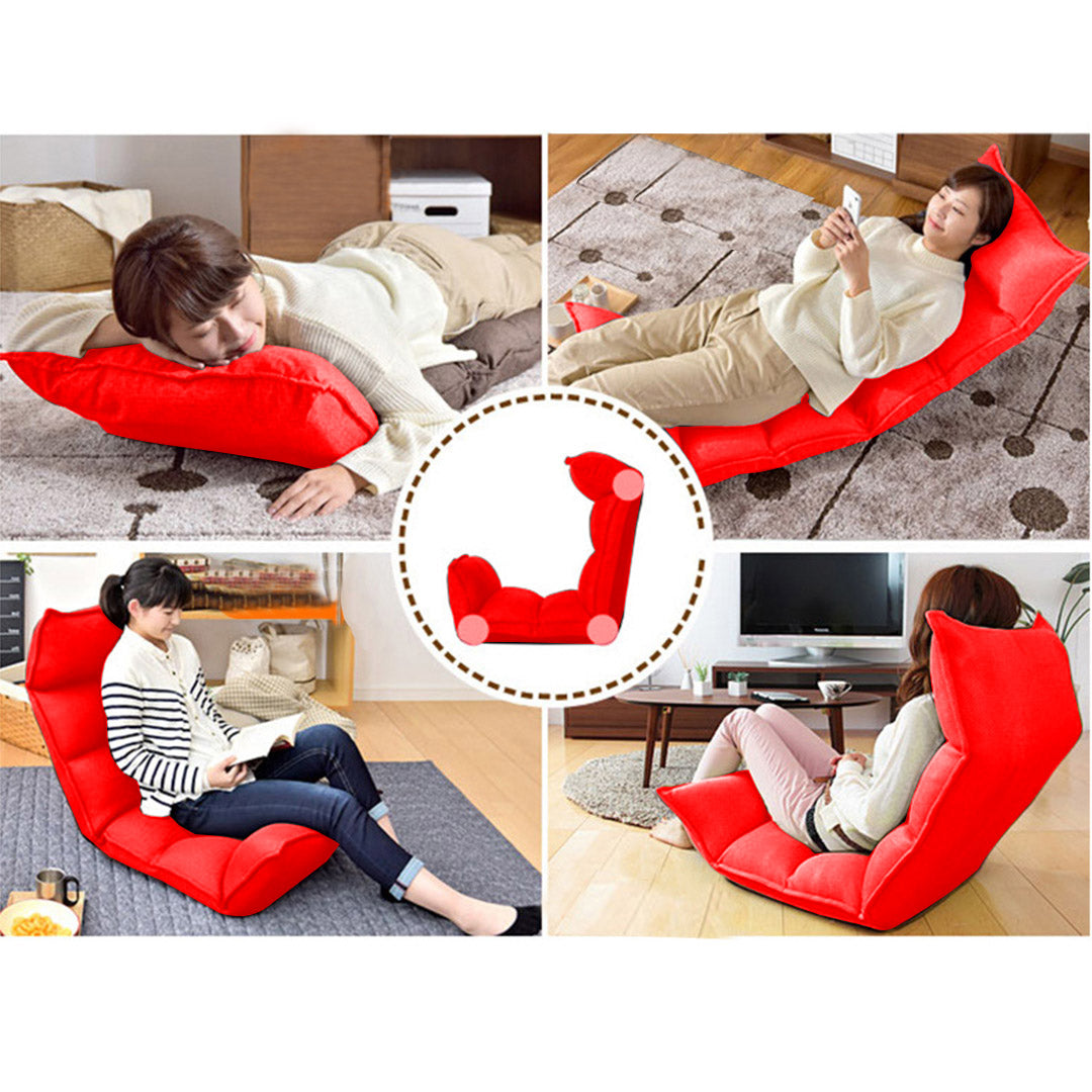SOGA 2X Foldable Tatami Floor Sofa Bed Meditation Lounge Chair Recliner Lazy Couch Red - Cafe Supply