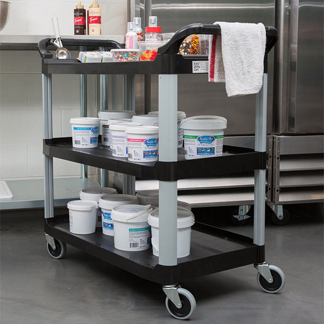 SOGA 2X 3 Tier 83.5x43x95cm Food Trolley Food Waste Cart Food Utility Mechanic Kitchen Small - Cafe Supply