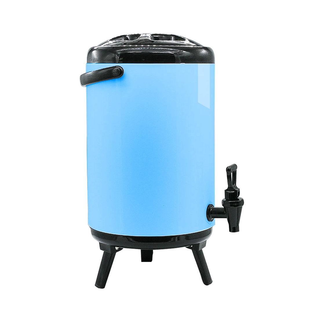 SOGA 10L Stainless Steel Insulated Milk Tea Barrel Hot and Cold Beverage Dispenser Container with Faucet Blue - Cafe Supply