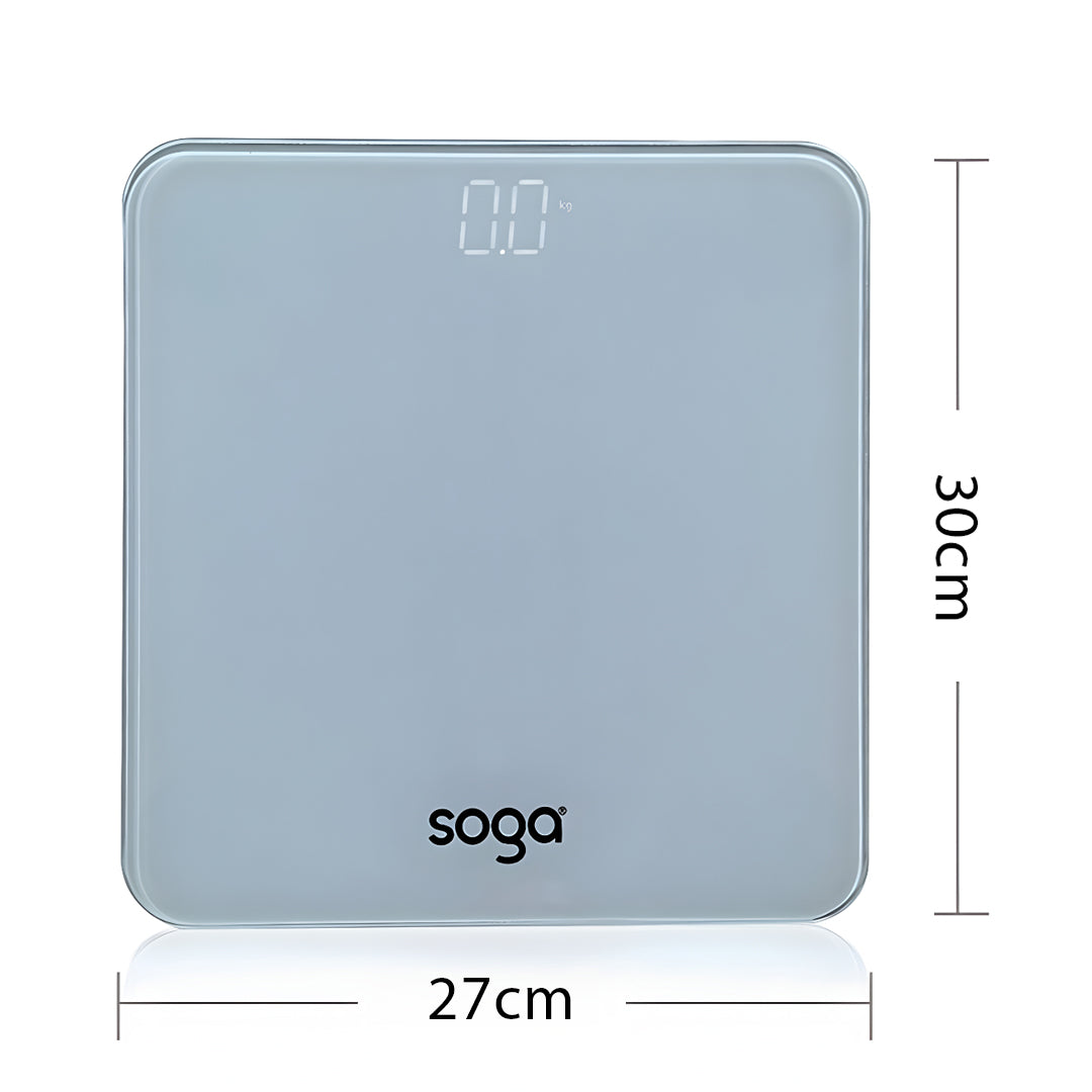 SOGA 2X 180kg Digital Fitness Weight Bathroom Gym Body Glass LCD Electronic Scales White - Cafe Supply