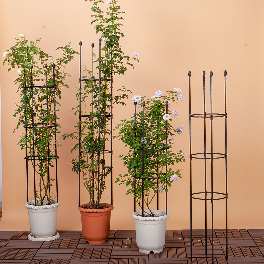 SOGA 103cm 4-Bar Plant Frame Stand Trellis Vegetable Flower Herbs Outdoor Vine Support Garden Rack with Rings - Cafe Supply