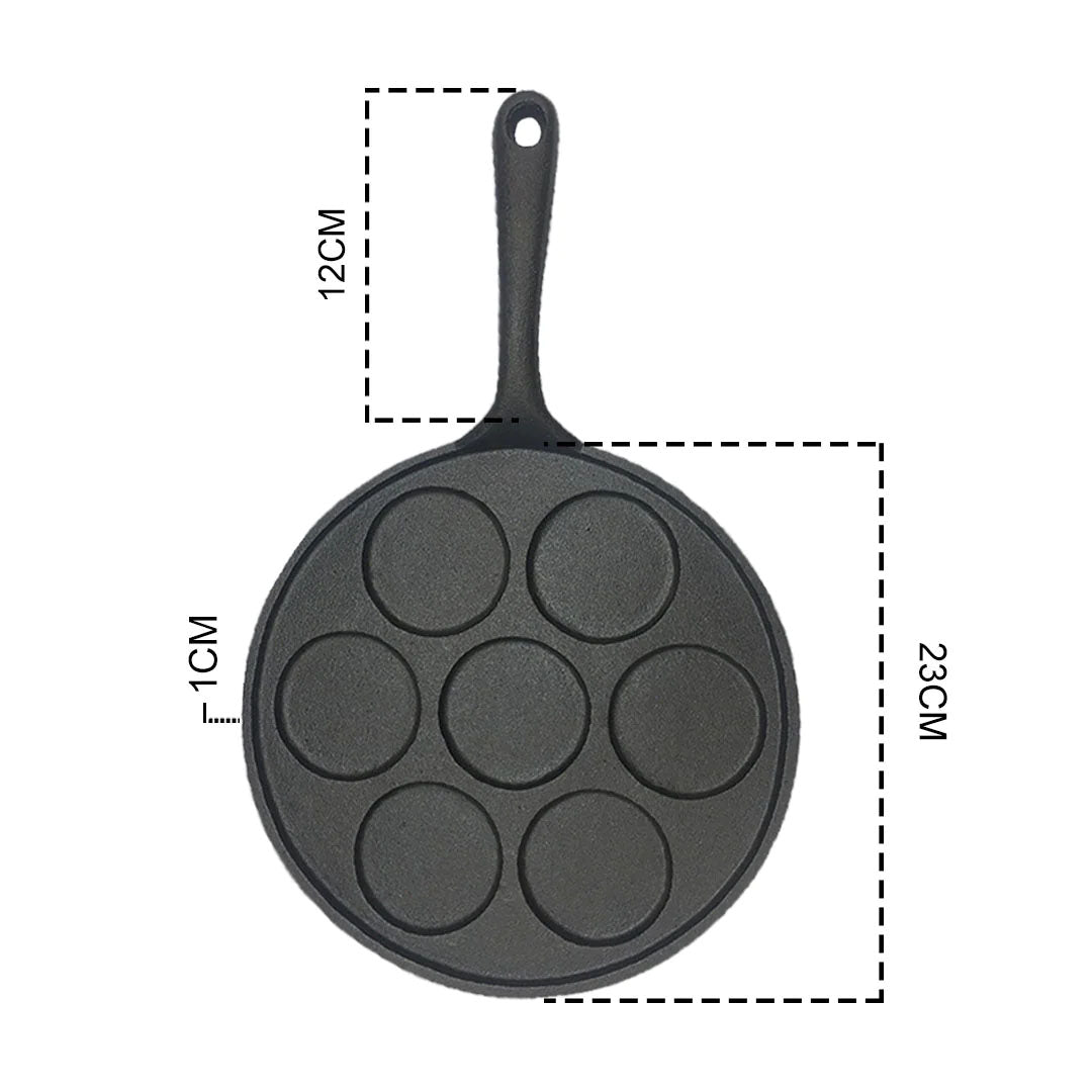 SOGA 23cm Cast Iron Takoyaki Fry Pan Octopus Balls Maker 7 Hole Cavities Grill Mold - Cafe Supply