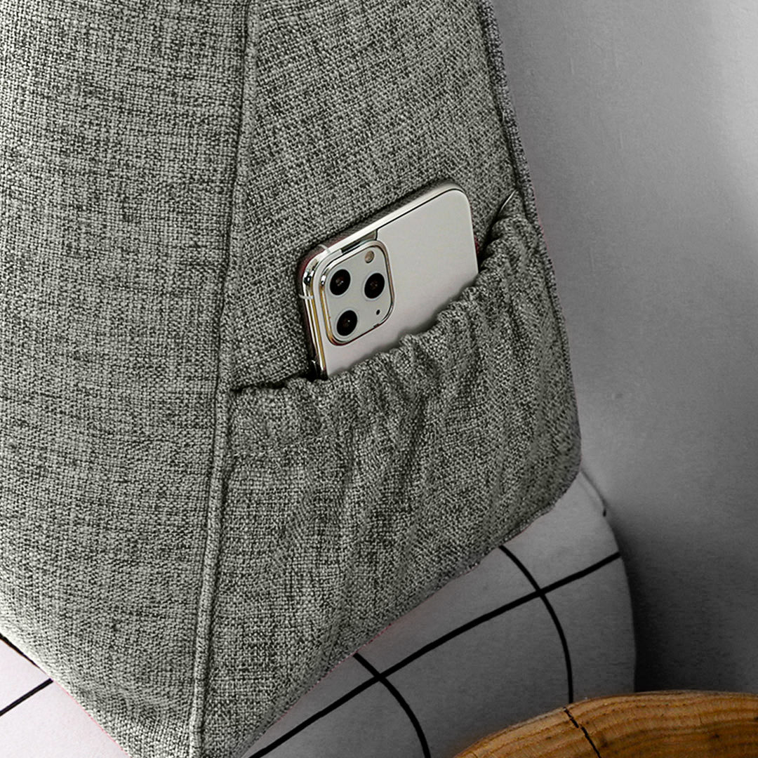 SOGA 2X 180cm Grey Triangular Wedge Bed Pillow Headboard Backrest Bedside Tatami Cushion Home Decor - Cafe Supply