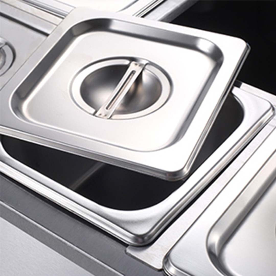 SOGA 2X Stainless Steel 2 X 1/2 GN Pan Electric Bain-Marie Food Warmer with Lid - Cafe Supply