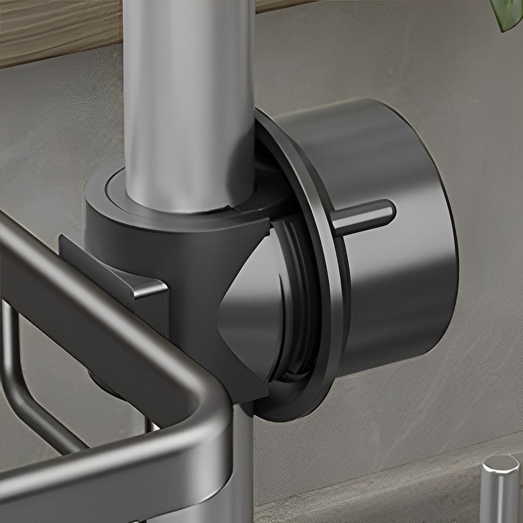 SOGA Dark Grey Single Kitchen Sink Organiser Faucet Soap Sponge Caddy Rack Storage Drainer - Cafe Supply