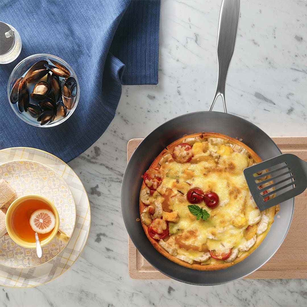 SOGA Stainless Steel Fry Pan 32cm Frying Pan Top Grade Induction Cooking FryPan - Cafe Supply