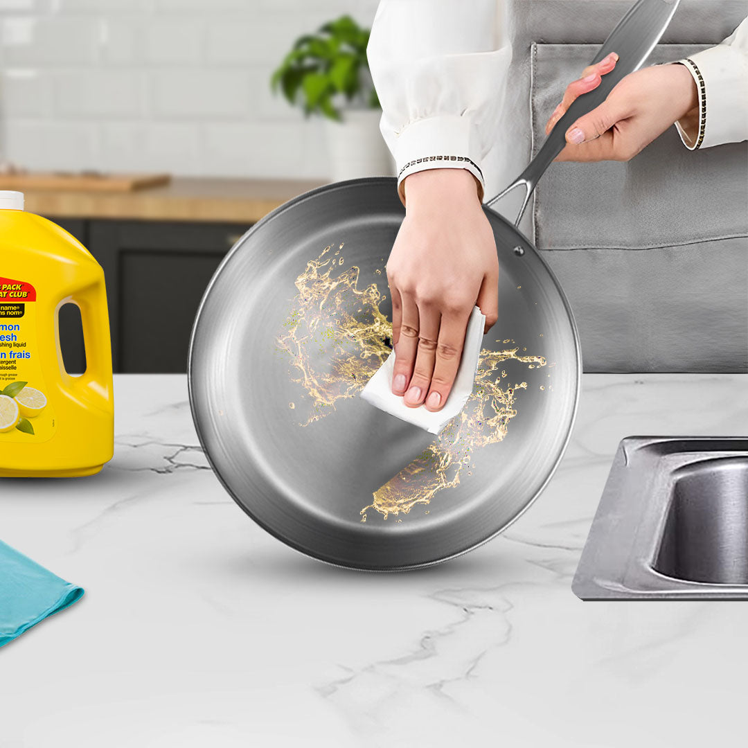 SOGA Stainless Steel Fry Pan 34cm Frying Pan Top Grade Induction Cooking FryPan - Cafe Supply