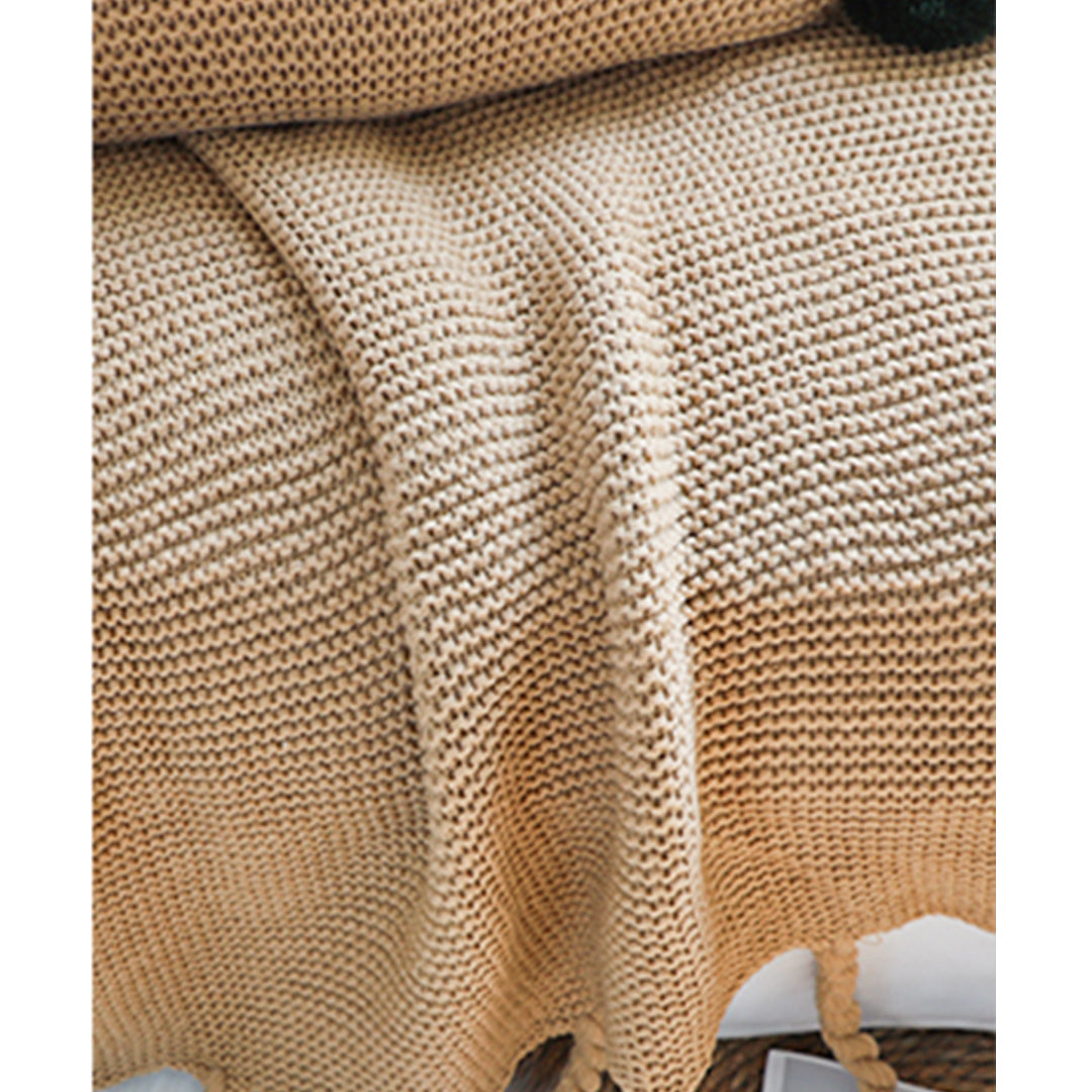 SOGA 2X Coffee Tassel Fringe Knitting Blanket Warm Cozy Woven Cover Couch Bed Sofa Home Decor - Cafe Supply