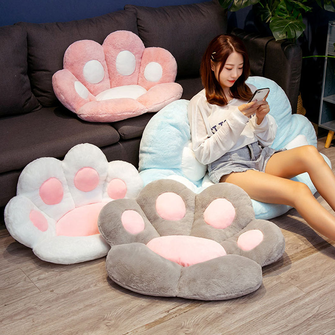 SOGA 2X 70cm Pink Paw Shape Cushion Warm Lazy Sofa Decorative Pillow Backseat Plush Mat Home Decor - Cafe Supply