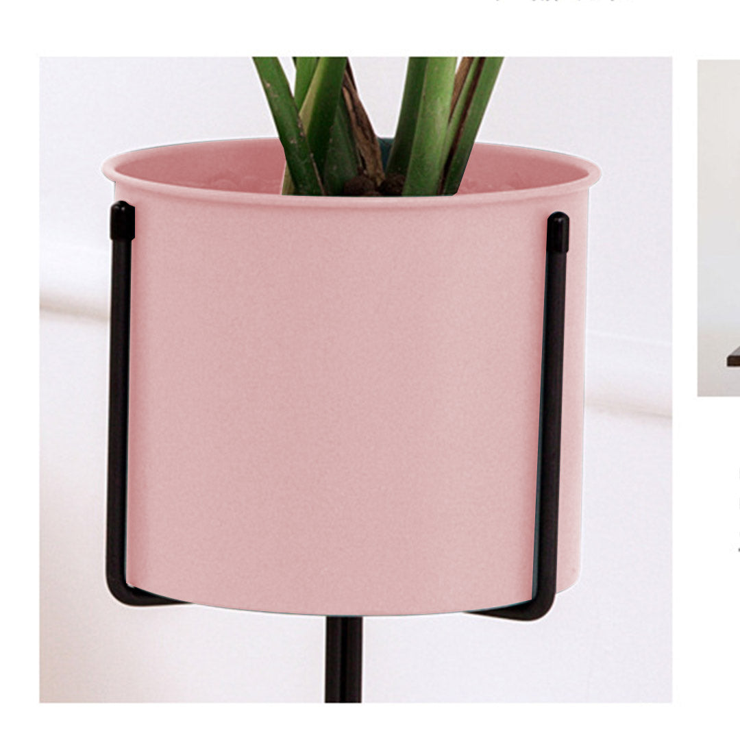 SOGA 80cm Tripod Flower Pot Plant Stand with Pink Flowerpot Holder Rack Indoor Display - Cafe Supply