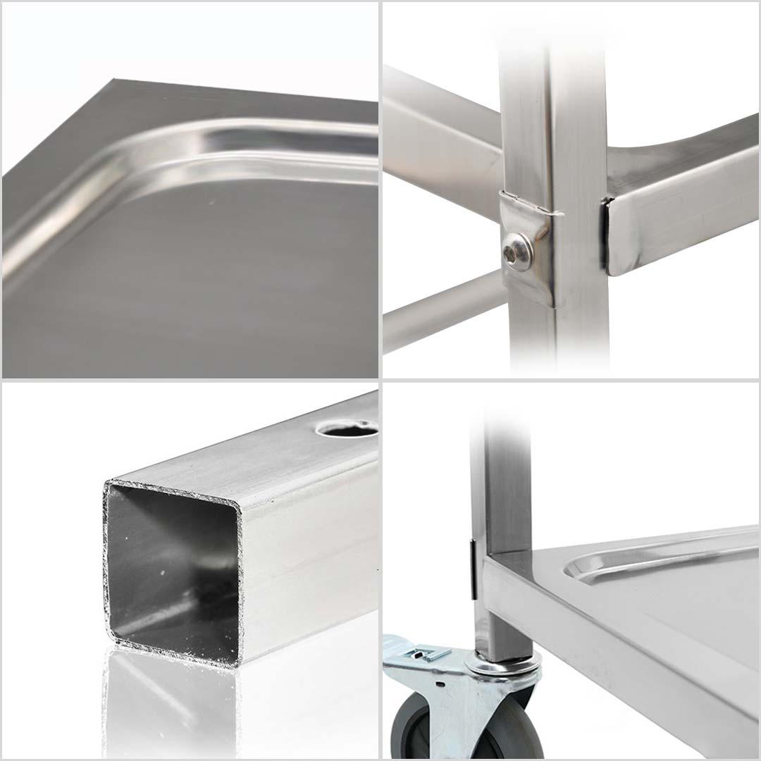 SOGA 4 Tier 950x500x1220 Stainless Steel Kitchen Dining Food Cart Trolley Utility - Cafe Supply