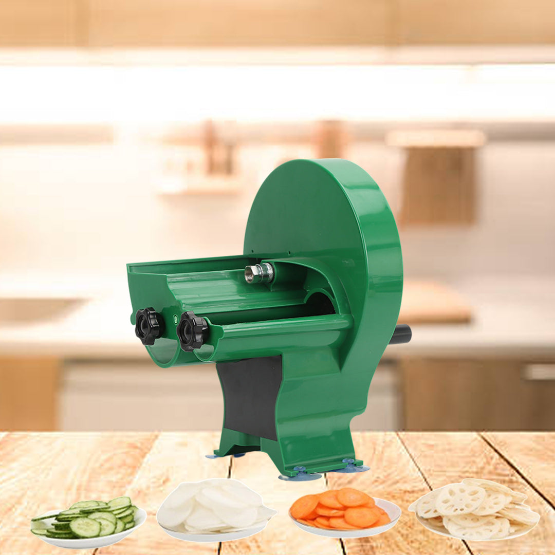 SOGA 2X Commercial Manual Vegetable Fruit Slicer Kitchen Cutter Machine Green - Cafe Supply