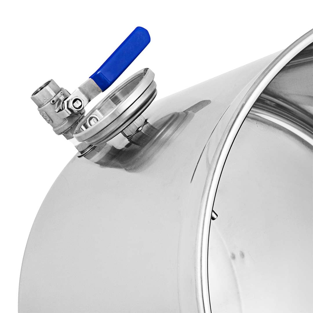SOGA Stainless Steel 33L No Lid Brewery Pot With Beer Valve 35*35cm - Cafe Supply