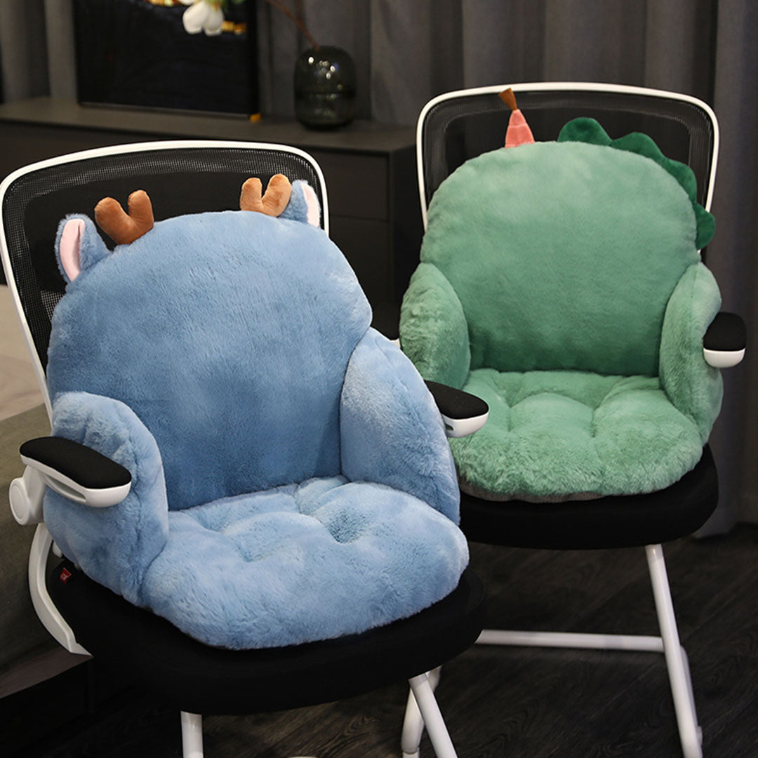 SOGA 2X Green Dino Shape Cushion Soft Leaning Bedside Pad Sedentary Plushie Pillow Home Decor - Cafe Supply