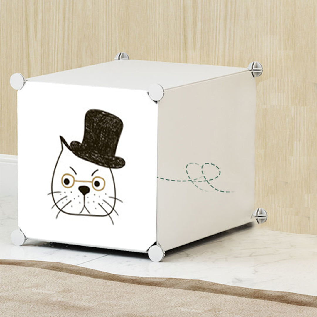 SOGA 10 Cubes White Portable Wardrobe Divide-Grid Modular Storage Organiser Foldable Closet with Doors - Cafe Supply