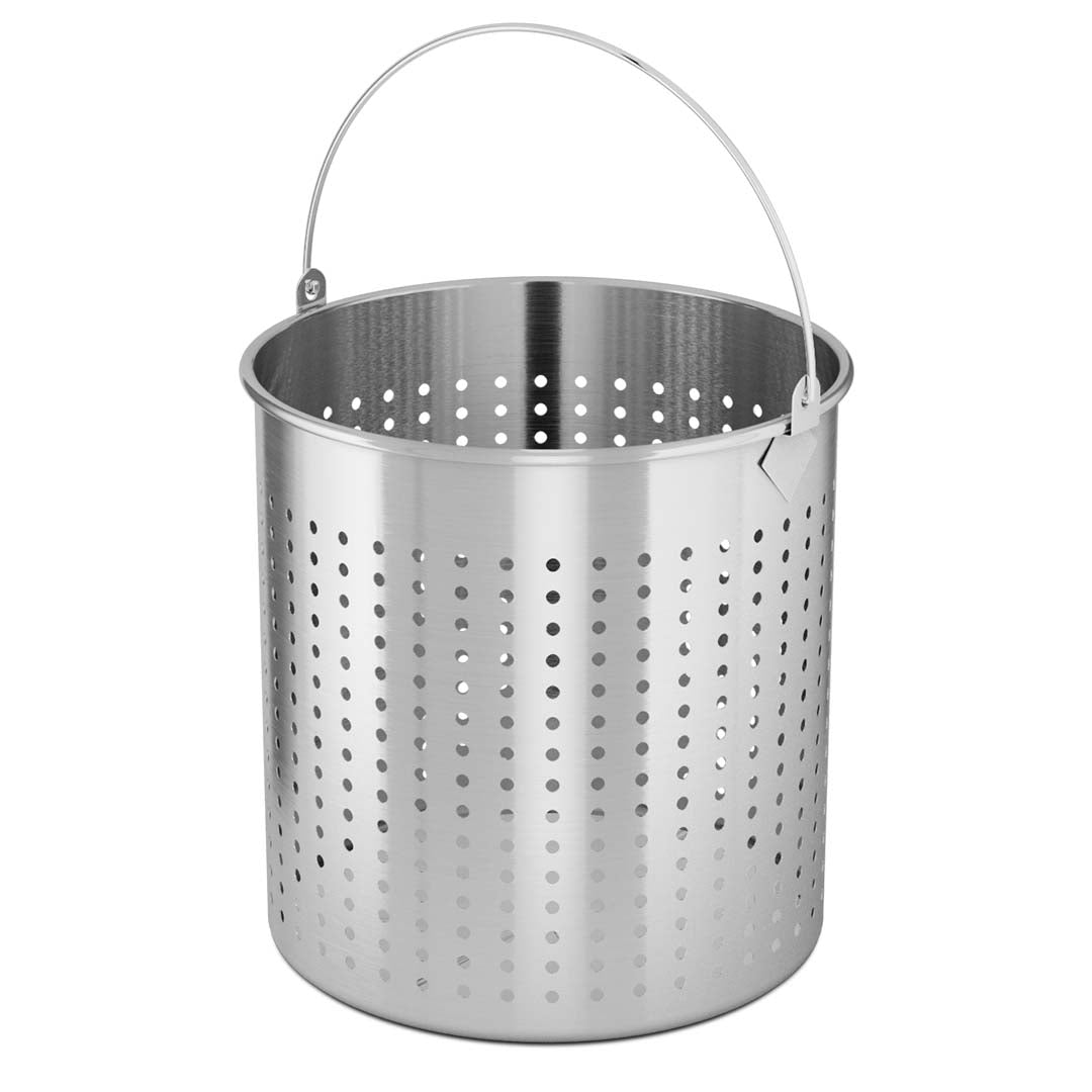 SOGA 21L 18/10 Stainless Steel Perforated Stockpot Basket Pasta Strainer with Handle - Cafe Supply