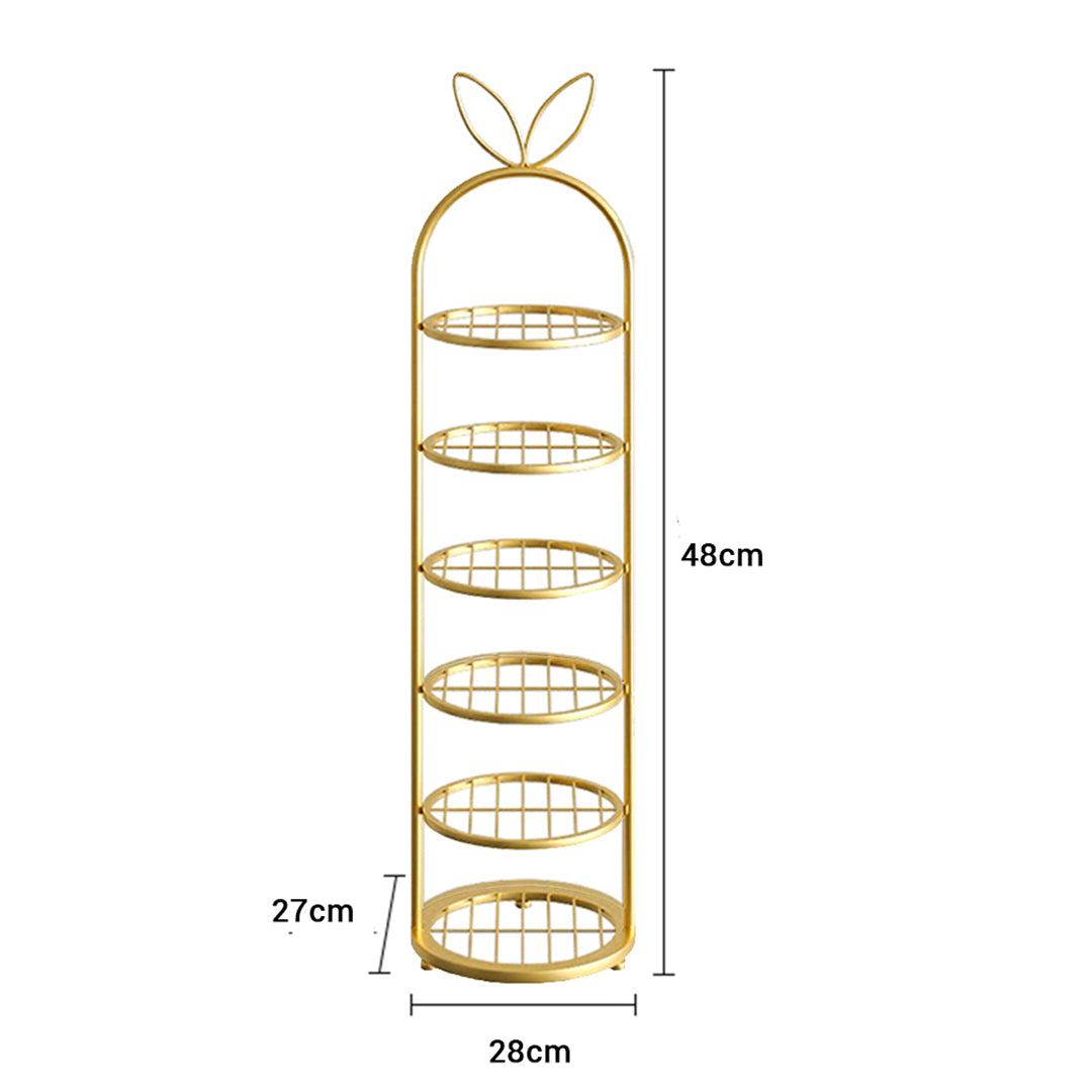 SOGA 2X 6 Tier Bunny Ears Shape Gold Plated Metal Shoe Organizer Space Saving Portable Footwear Storage Shelf - Cafe Supply