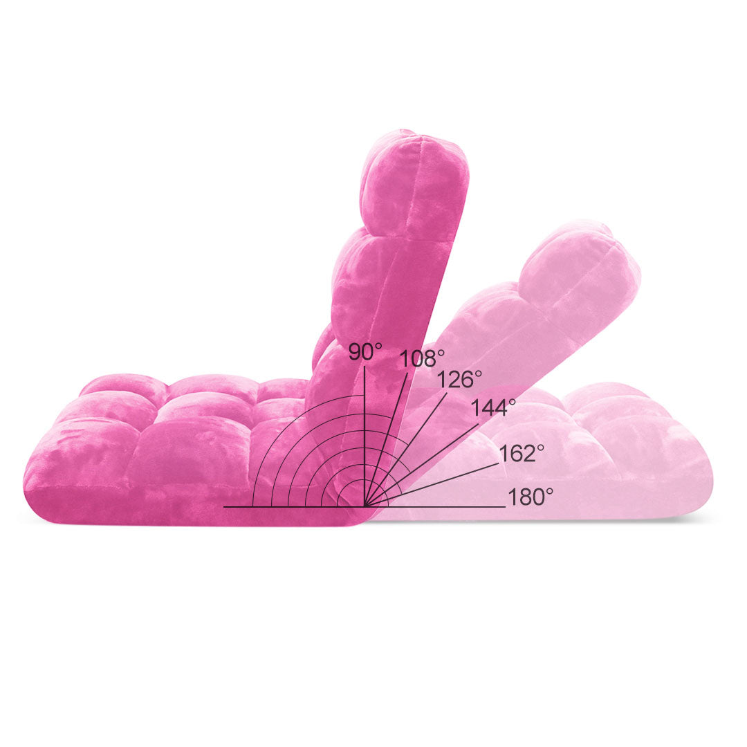 SOGA 4X Floor Recliner Folding Lounge Sofa Futon Couch Folding Chair Cushion Light Pink - Cafe Supply