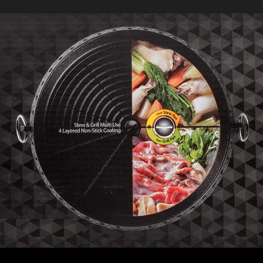 SOGA Portable Korean BBQ Butane Gas Stove Stone Grill Plate Non Stick Coated Round - Cafe Supply