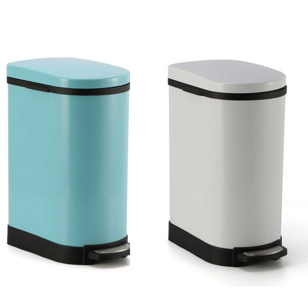 SOGA 2X 10L Foot Pedal Stainless Steel Rubbish Recycling Garbage Waste Trash Bin U White - Cafe Supply