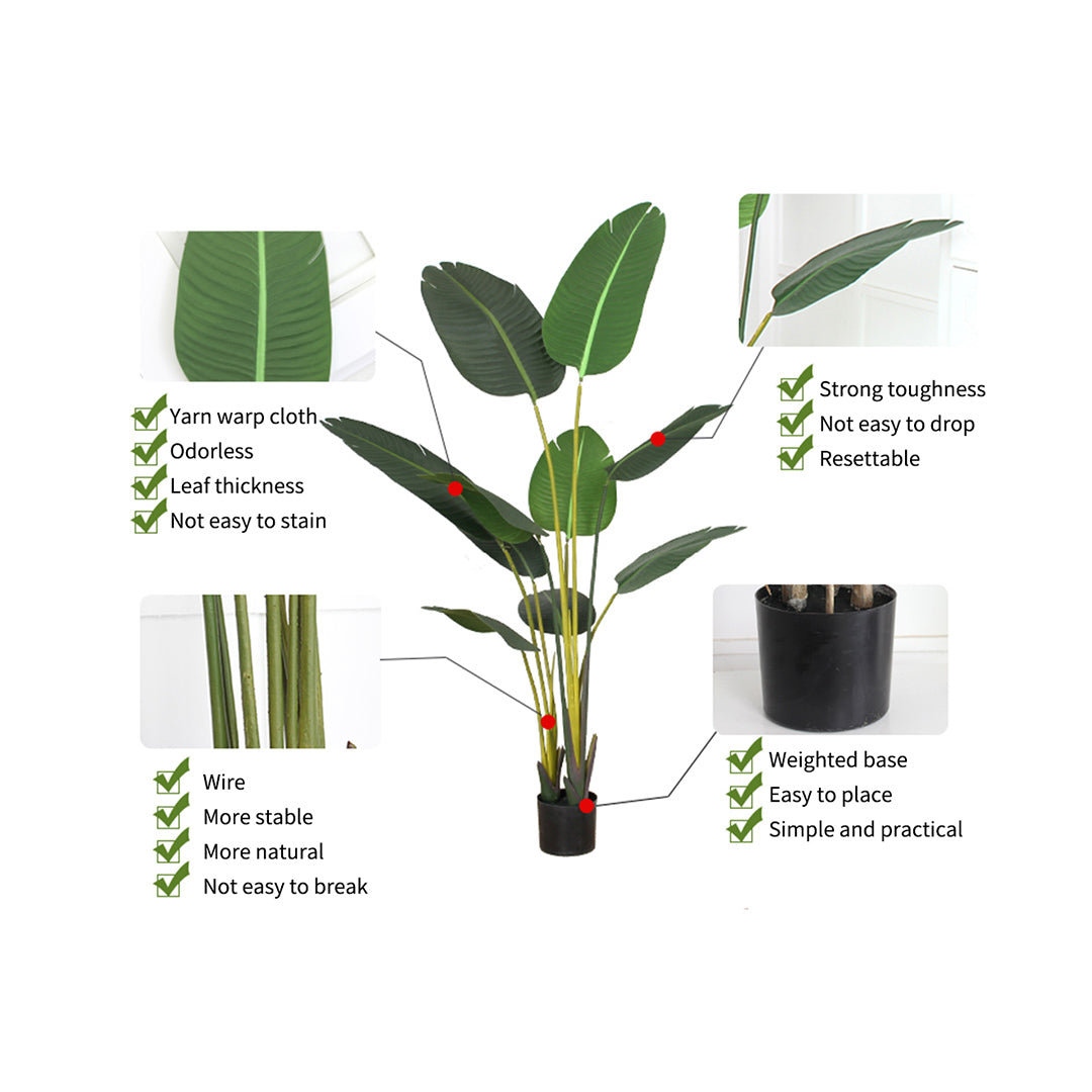 SOGA 2X 180cm Green Artificial Indoor Nordic Wind Traveller Banana Plant Fake Decorative Tree - Cafe Supply
