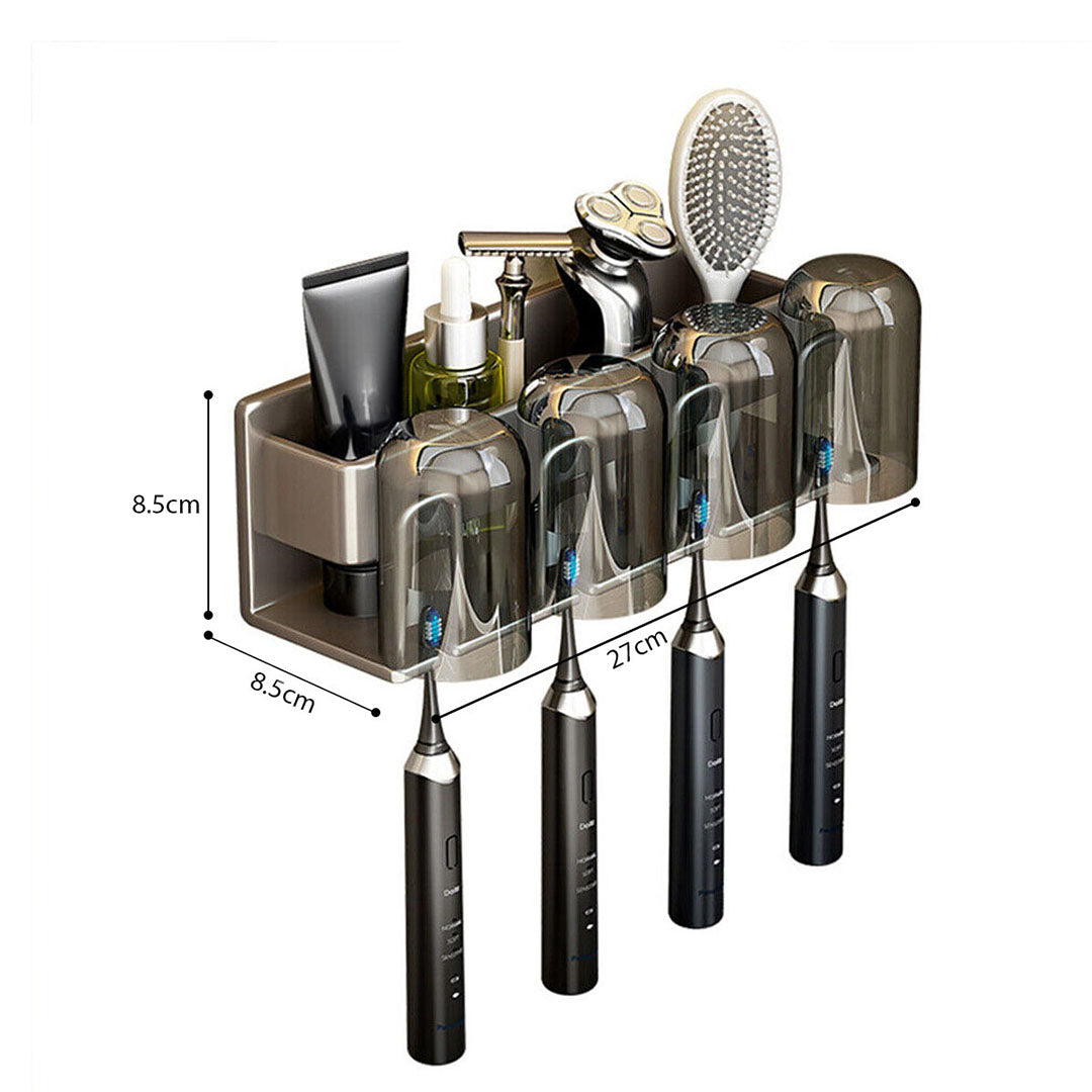 SOGA 2X 27cm Wall-Mounted Bathroom Storage Organiser Space Saving Adhesive Shelf Rack - Cafe Supply