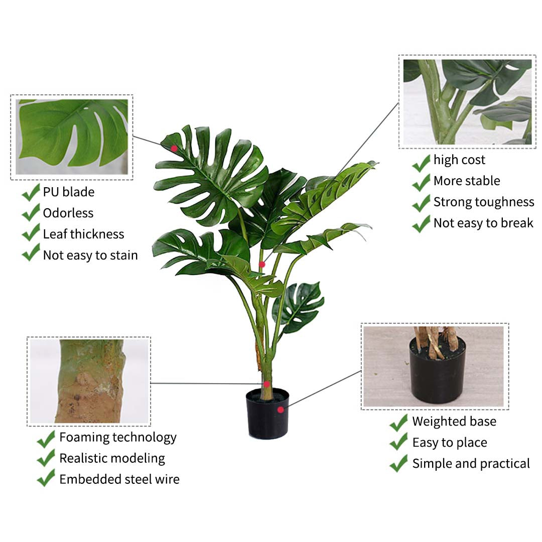 SOGA 120cm Artificial Green Indoor Turtle Back Fake Decoration Tree Flower Pot Plant - Cafe Supply